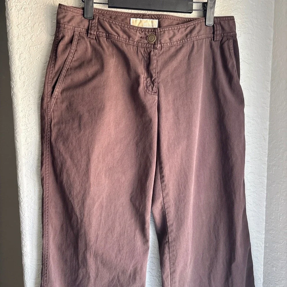Michael Kors Y2K Women 8 Pant Low Rise Wide Leg Brown Cotton Cargo Pocket Casual